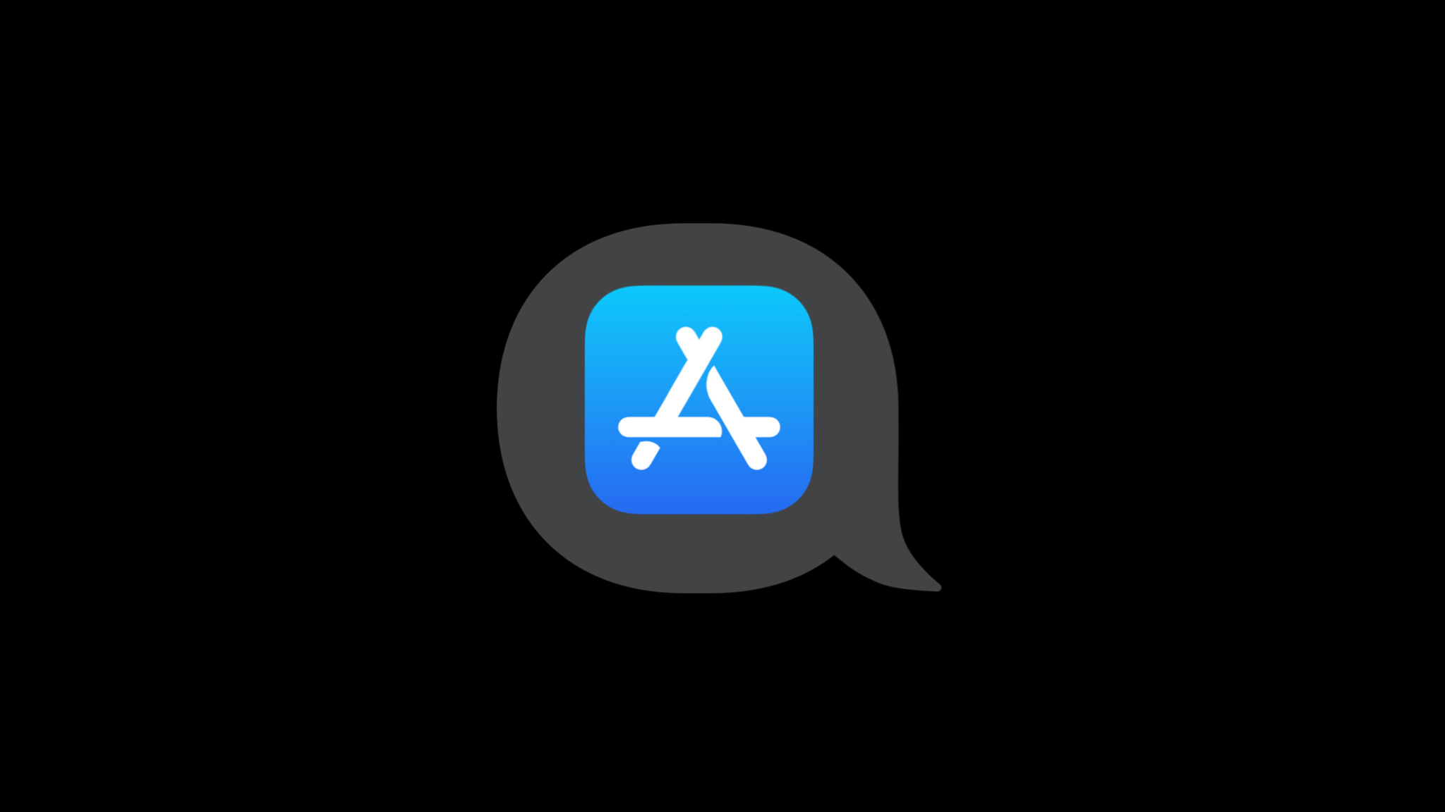 App Store icon inside of a speech bubble.