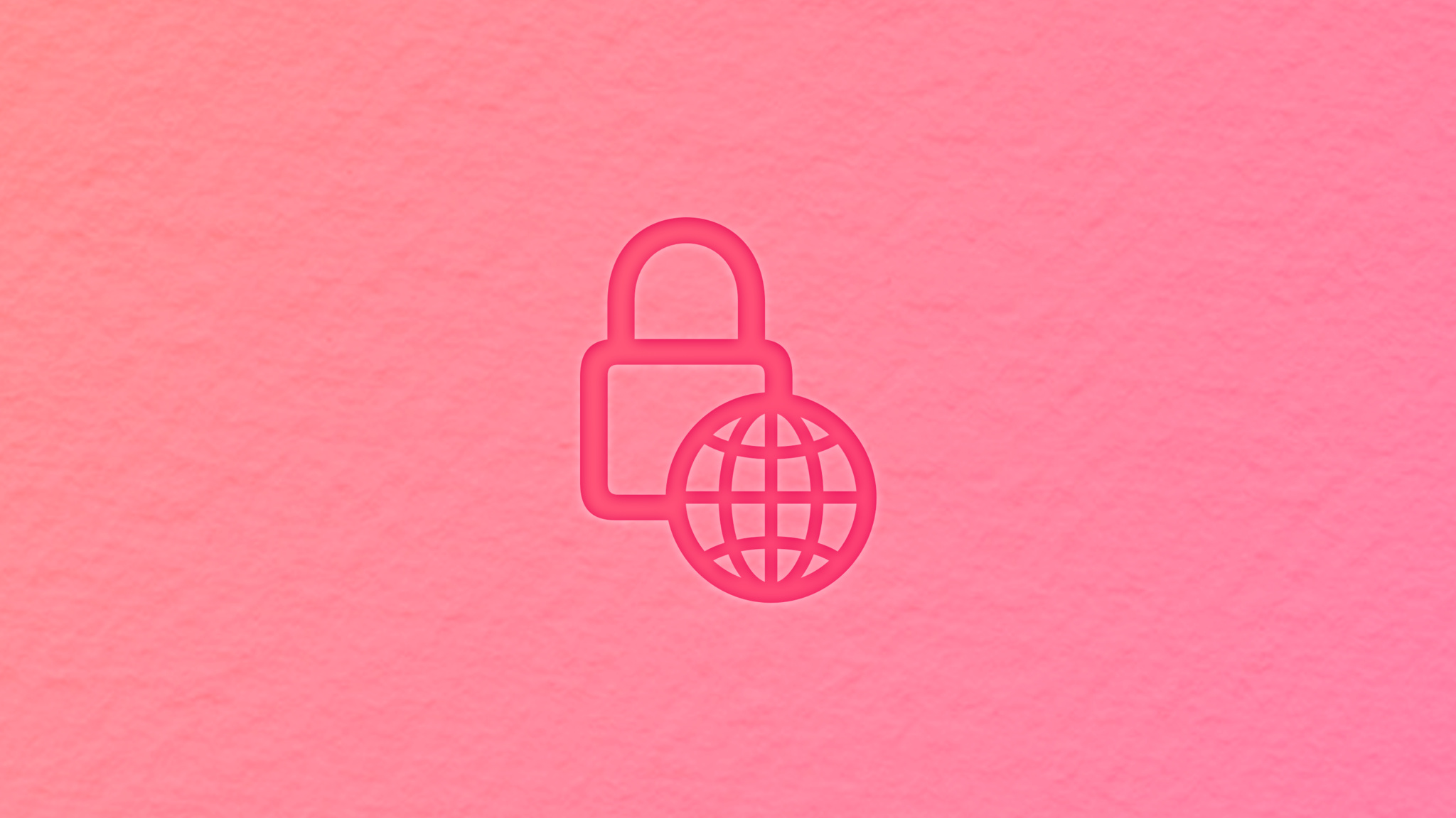 Padlock symbol badged with a globe symbol