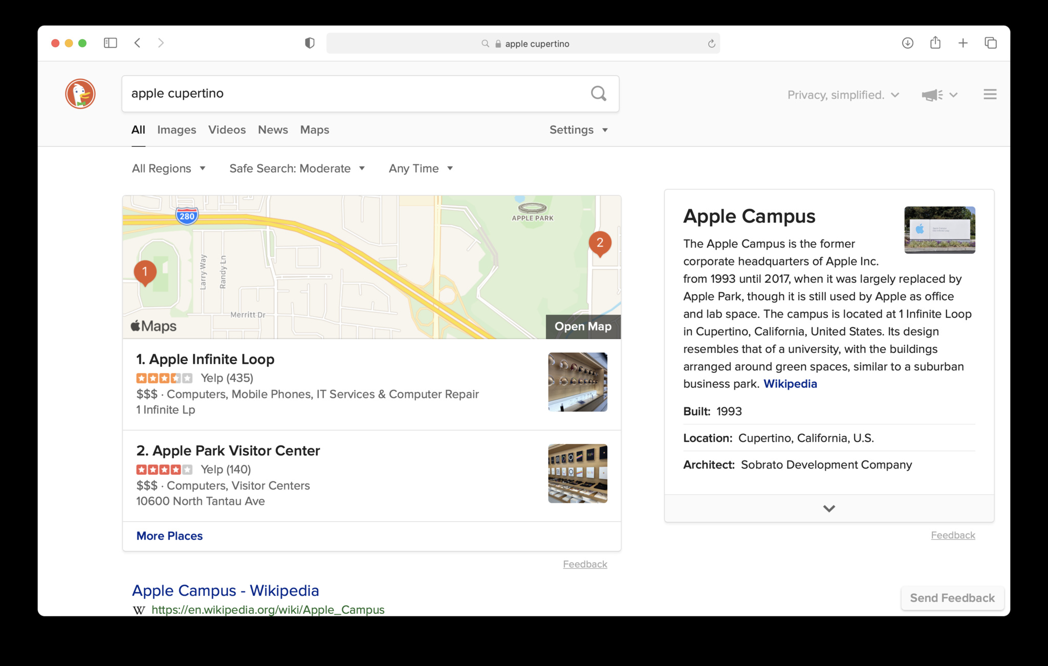 If you use DuckDuckGo as your search engine, you may have seen a map webpage screenshot.