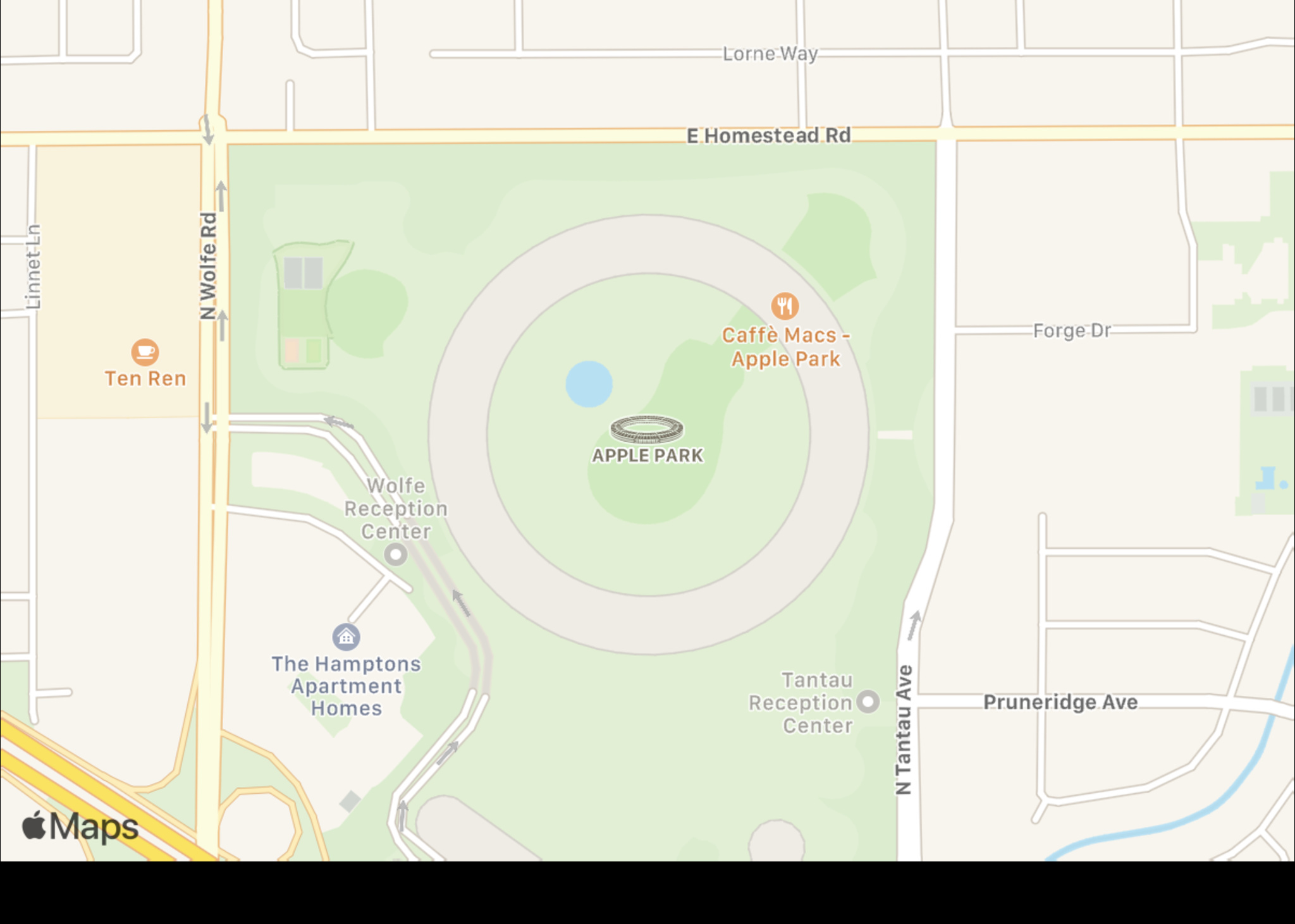 An image of Apple Park in Maps.