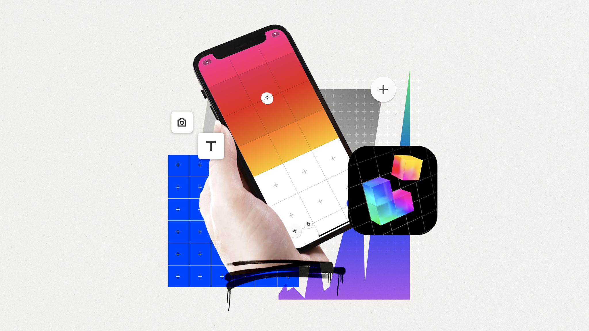 A collage of art elements from the Apple Design Award-winning app, Universe.