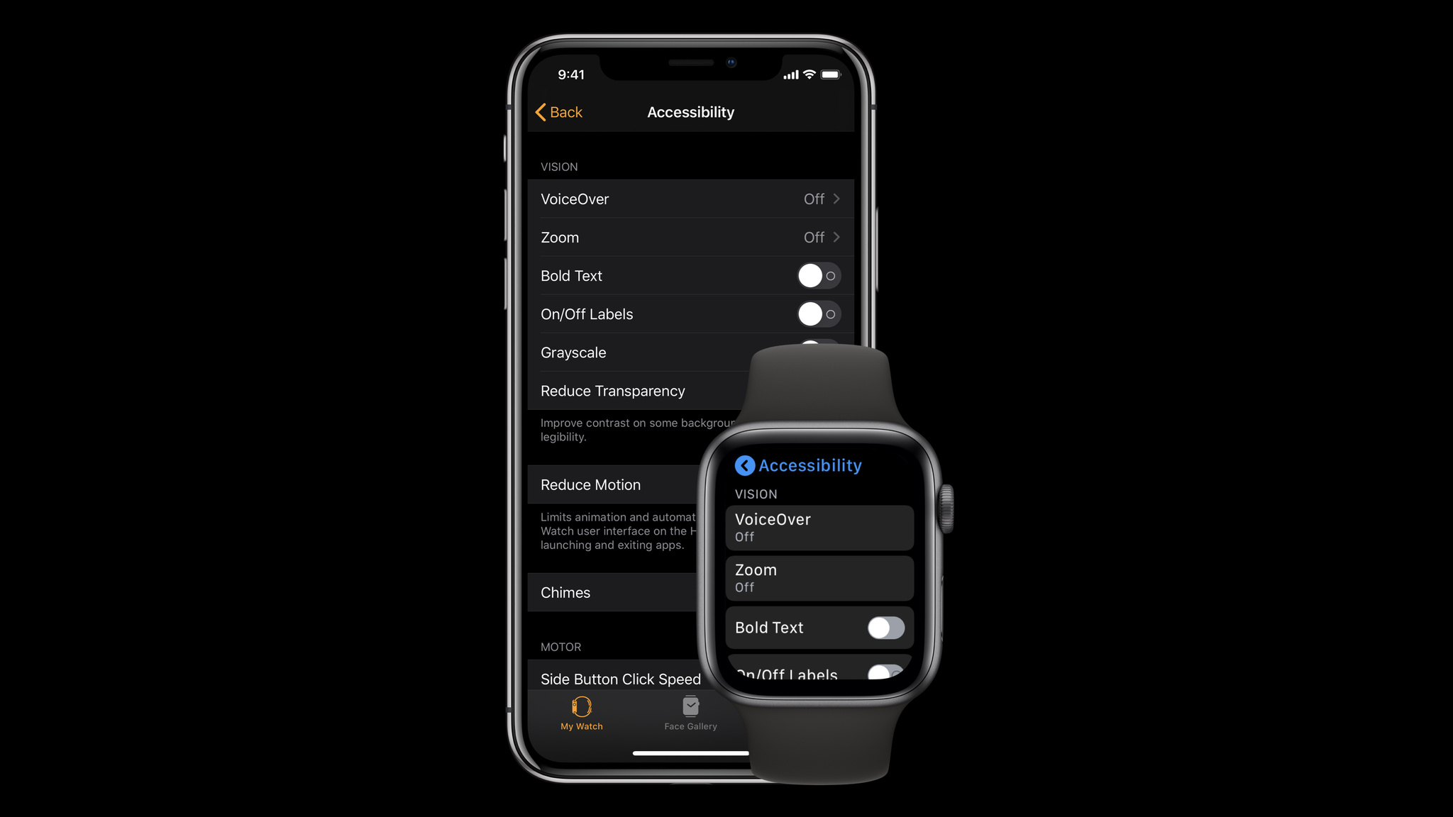 Apple watch settings iphone sale