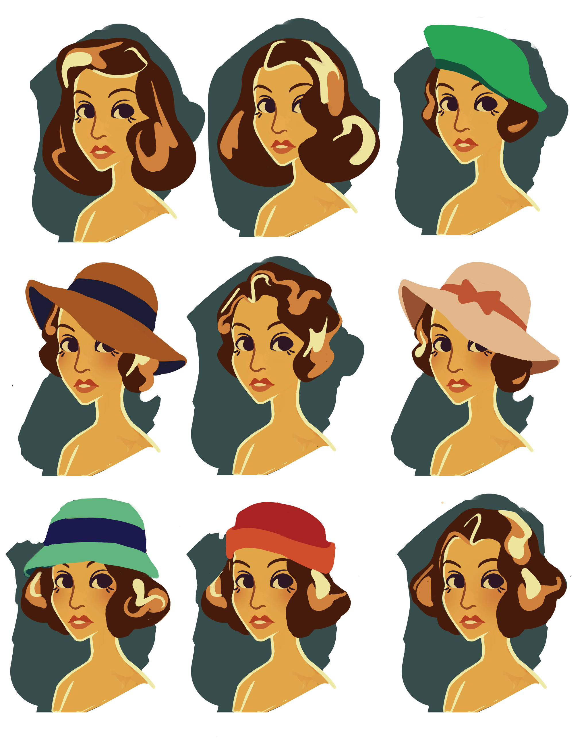 Wyatt’s early takes on Veronica Villensey were all about hats and hairstyles.