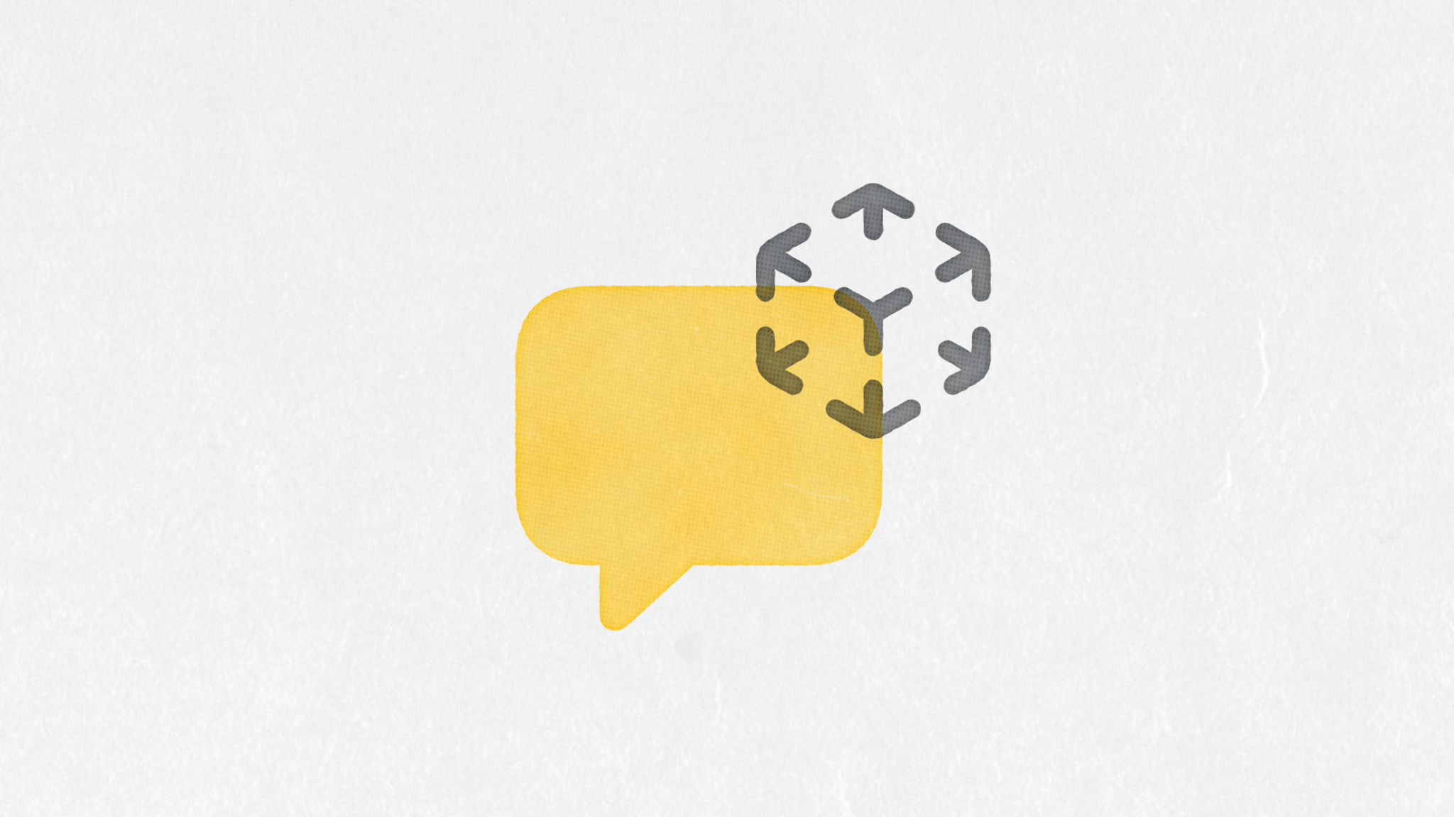 audio icon in a yellow chat bubble on white background.