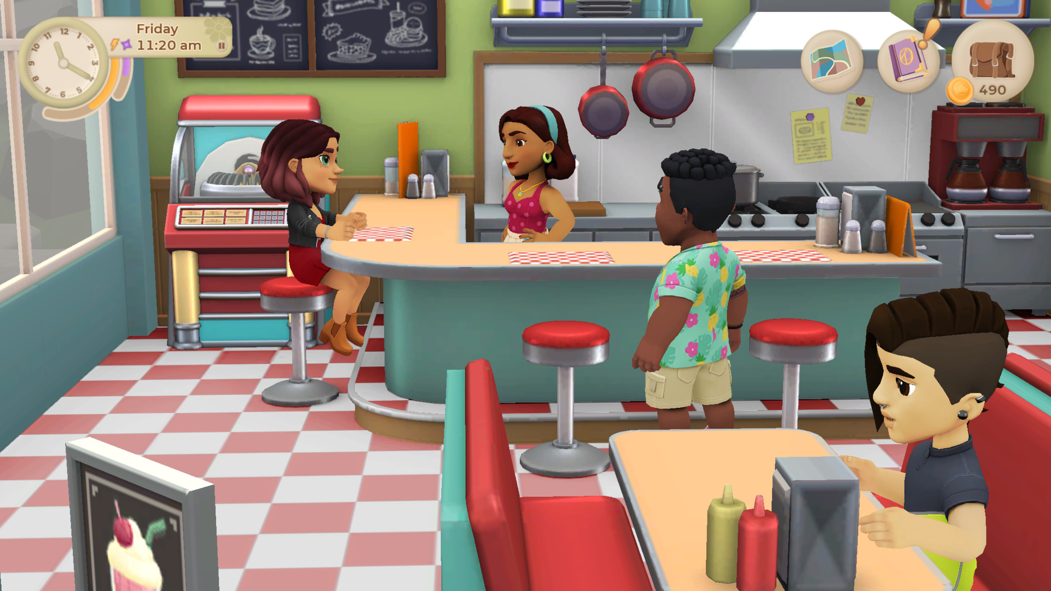 Tara hits the lunch counter at Sophia’s diner.