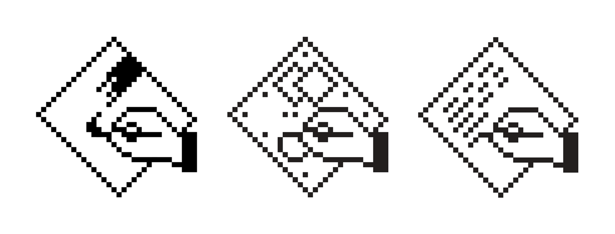 App icons for MacPaint, MacDraw, and MacWrite, originally created by Mac designer Susan Kare.