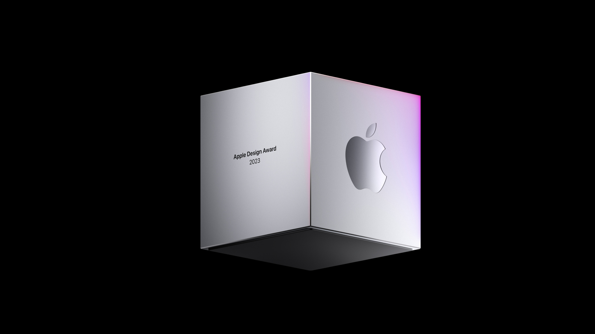 Apple Design Awardsキューブのレンダリング。