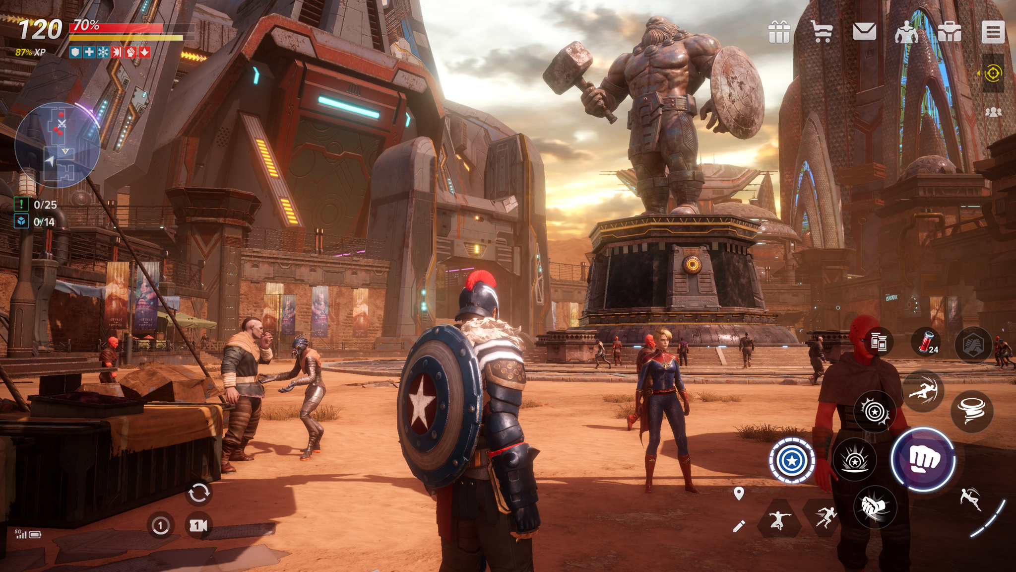 Captain America, Captain Marvel, and their powerful associates battle it out in Crown City, the capital of Sakaar.