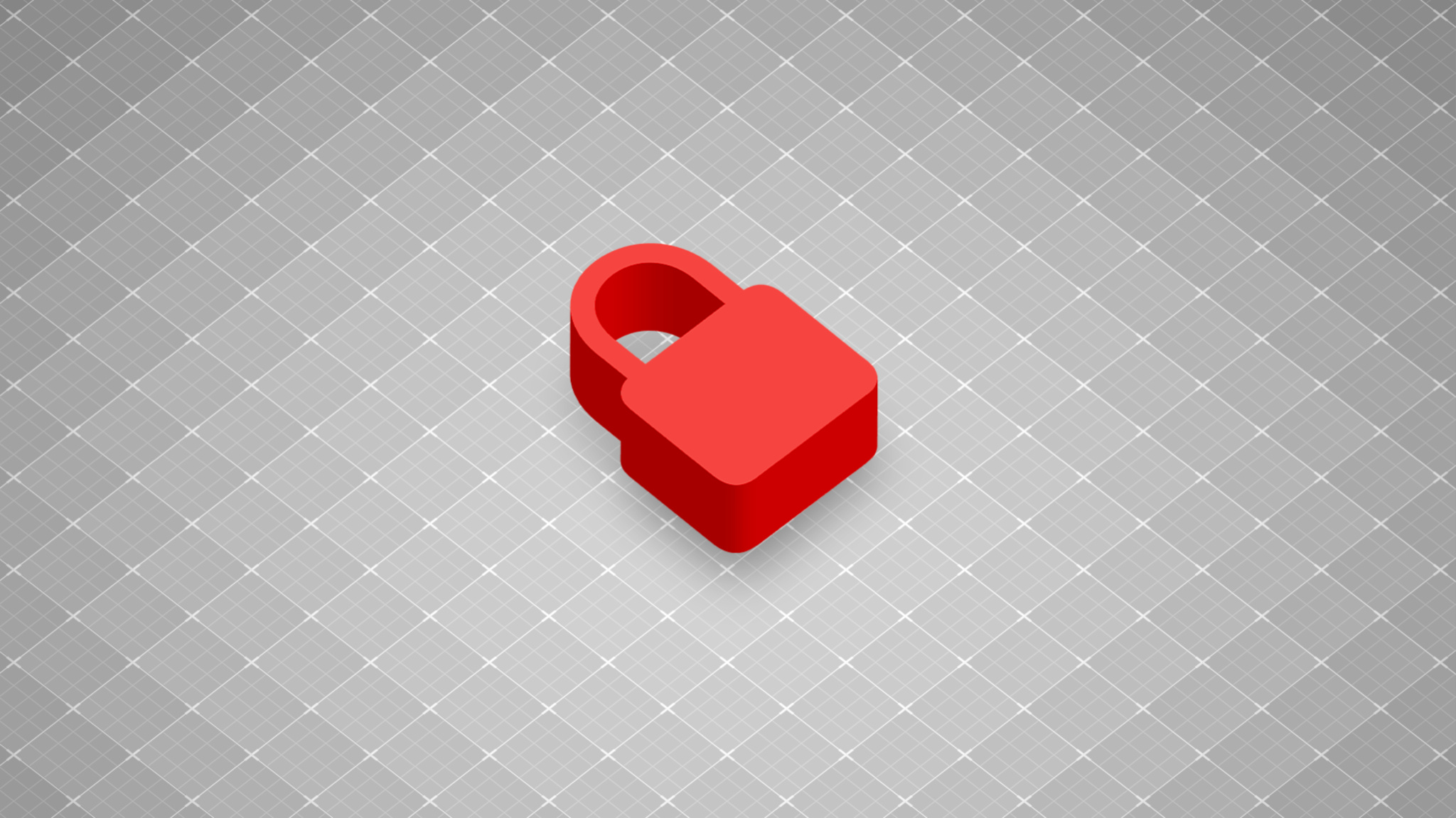 A red lock icon is set on a diagonally oriented gray grid background.