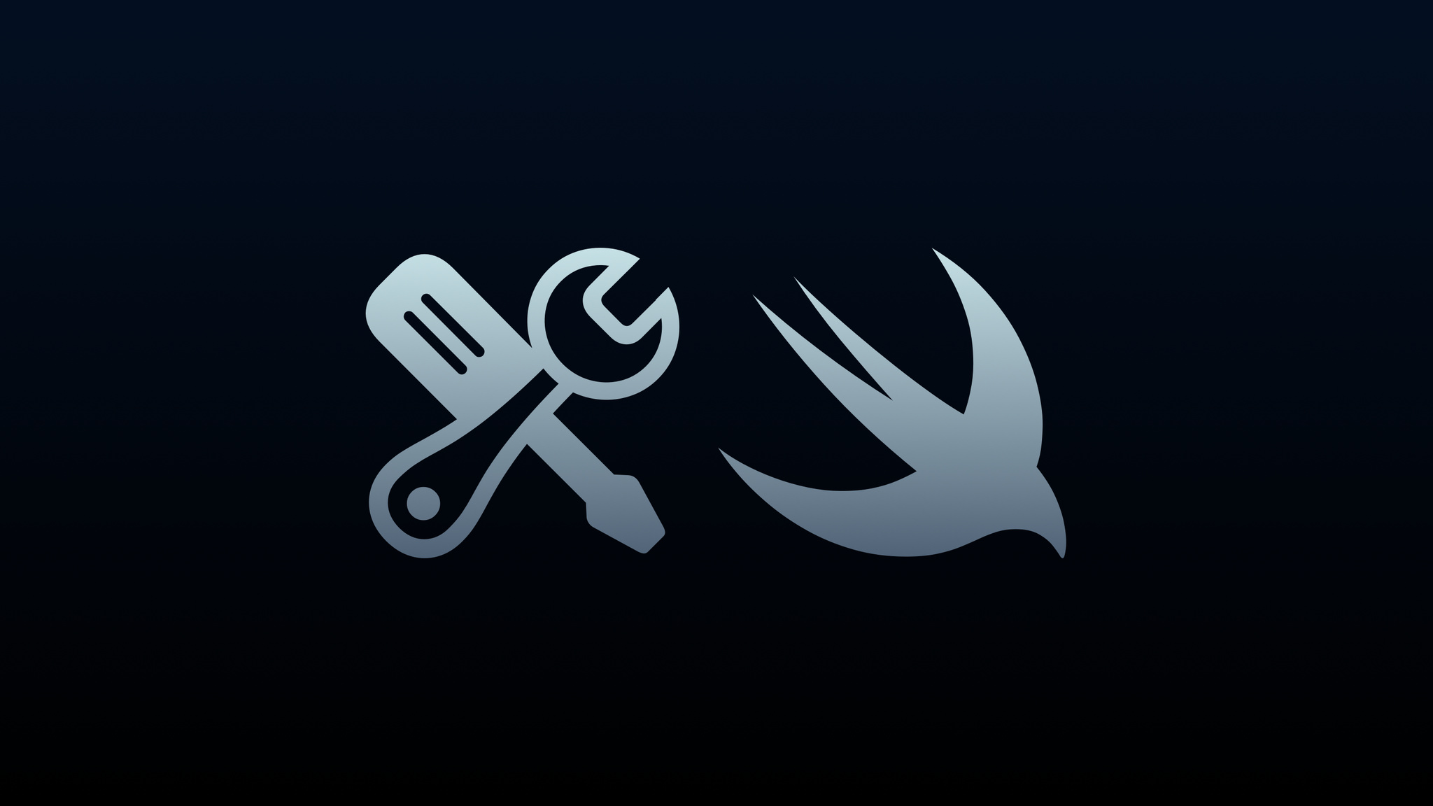 Screwdriver and Wrench symbol with swiftUI symbol on a dark background