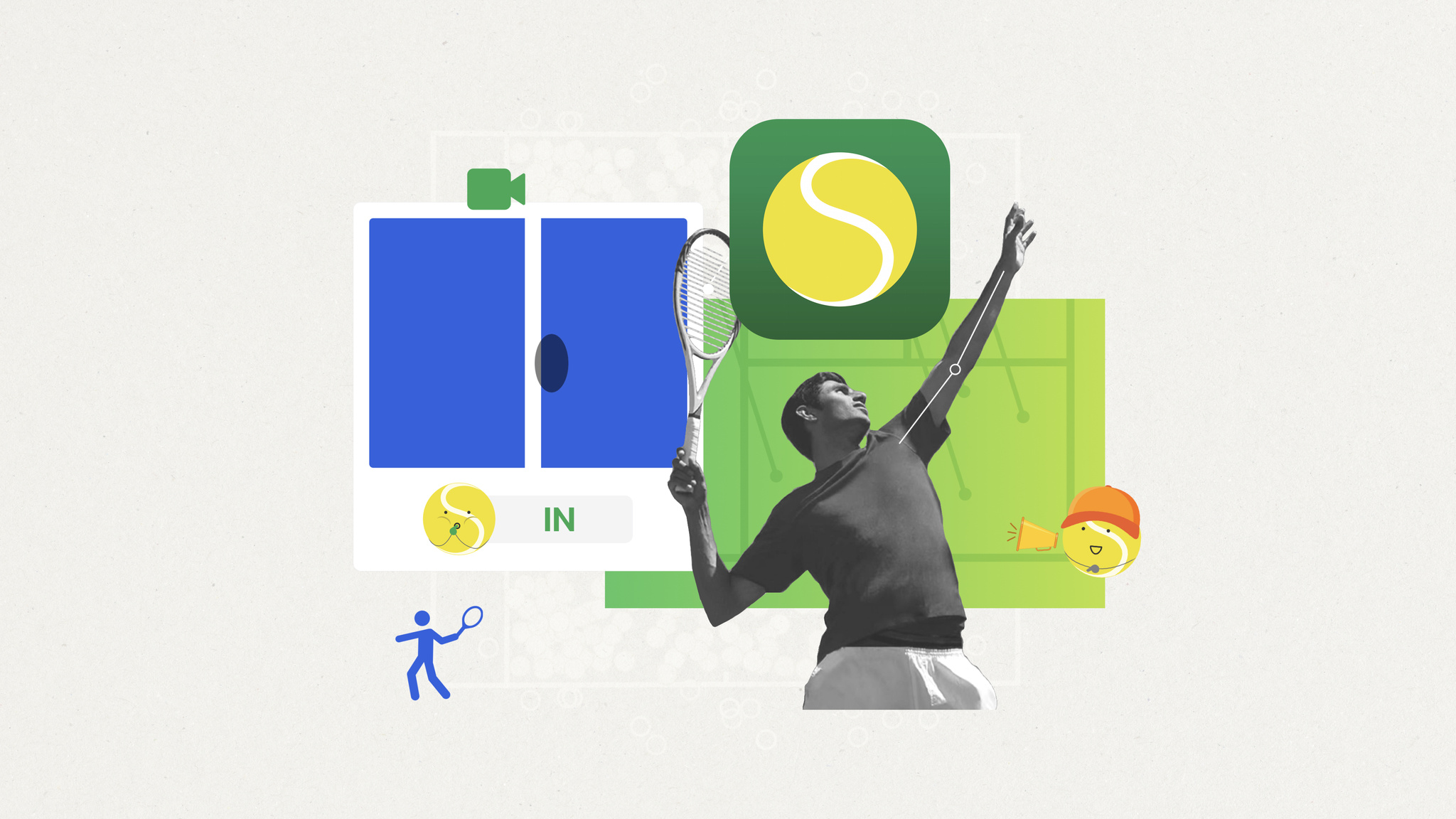 A collage of art elements from the Apple Design Award-winning App, Swingvision.