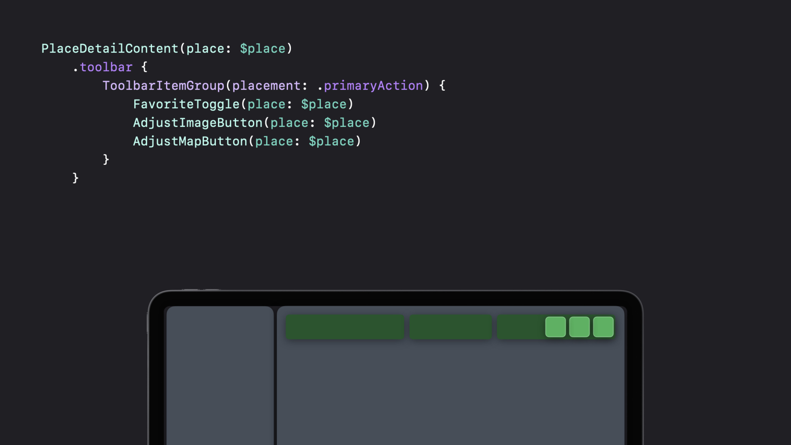SwiftUI on iPad: Add toolbars, titles, and more