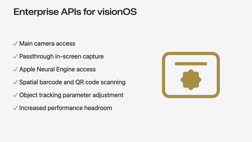 visionOS向けエンタープライズAPIのご紹介